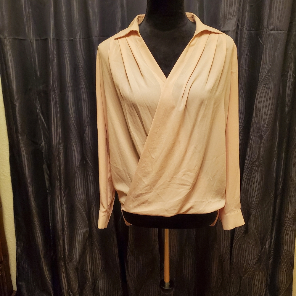 Draped Long Sleeve Blouse
